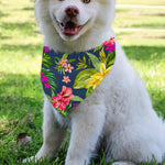 Aloha Hawaiian Flowers Pattern Print Over The Collar Dog Bandana