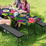 Aloha Hawaiian Flowers Pattern Print Picnic Table Cover