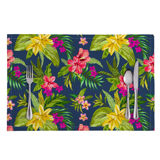 Aloha Hawaiian Flowers Pattern Print Placemat