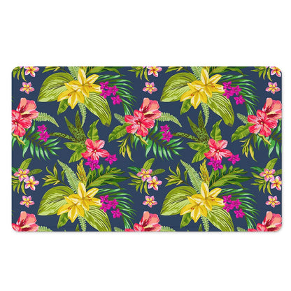 Aloha Hawaiian Flowers Pattern Print Polyester Doormat