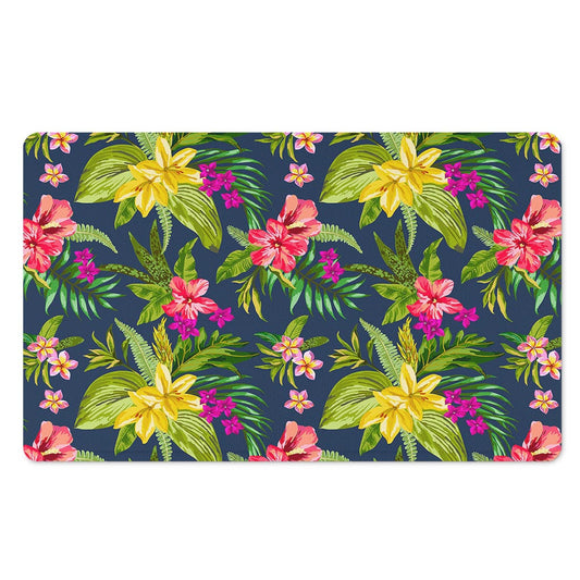 Aloha Hawaiian Flowers Pattern Print Polyester Doormat