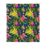 Aloha Hawaiian Flowers Pattern Print Polyester Shower Curtain