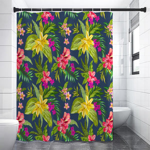 Aloha Hawaiian Flowers Pattern Print Premium Shower Curtain