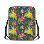 Aloha Hawaiian Flowers Pattern Print Rectangular Crossbody Bag
