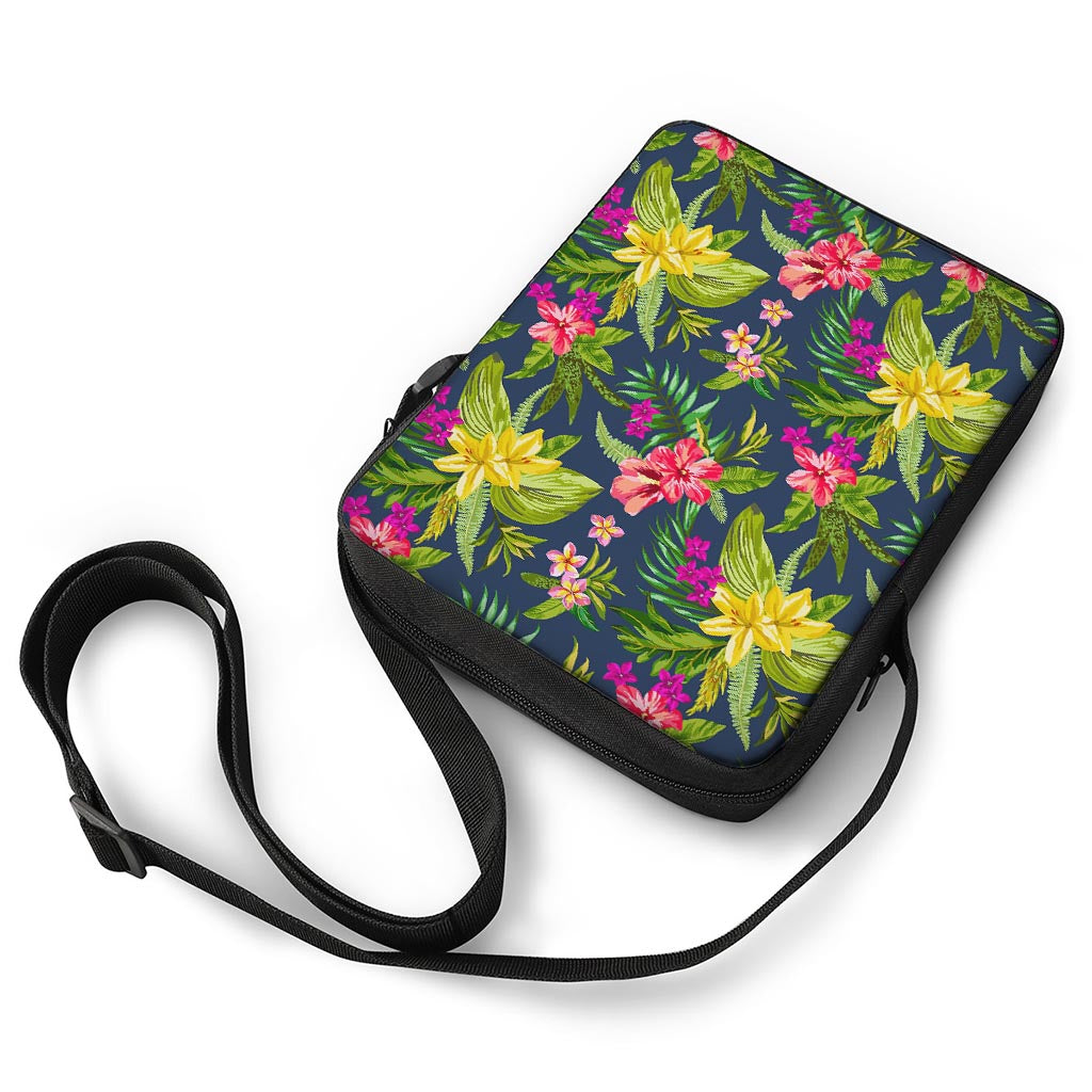 Aloha Hawaiian Flowers Pattern Print Rectangular Crossbody Bag