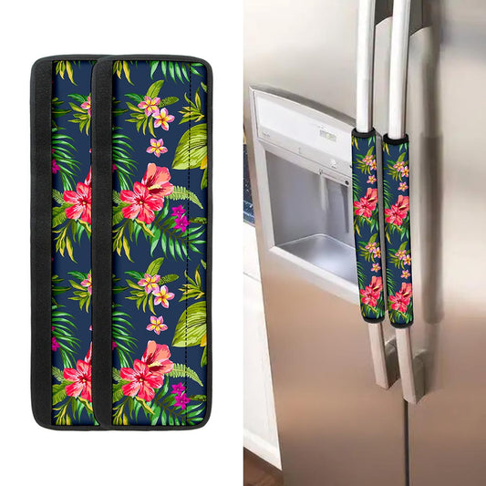 Aloha Hawaiian Flowers Pattern Print Refrigerator Handle Covers