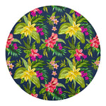 Aloha Hawaiian Flowers Pattern Print Round Blanket