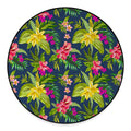 Aloha Hawaiian Flowers Pattern Print Round Floor Mat