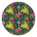 Aloha Hawaiian Flowers Pattern Print Round Floor Mat