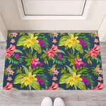 Aloha Hawaiian Flowers Pattern Print Rubber Doormat