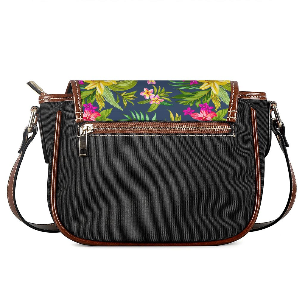 Aloha Hawaiian Flowers Pattern Print Saddle Bag