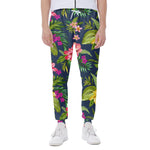 Aloha Hawaiian Flowers Pattern Print Scuba Joggers