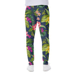 Aloha Hawaiian Flowers Pattern Print Scuba Joggers