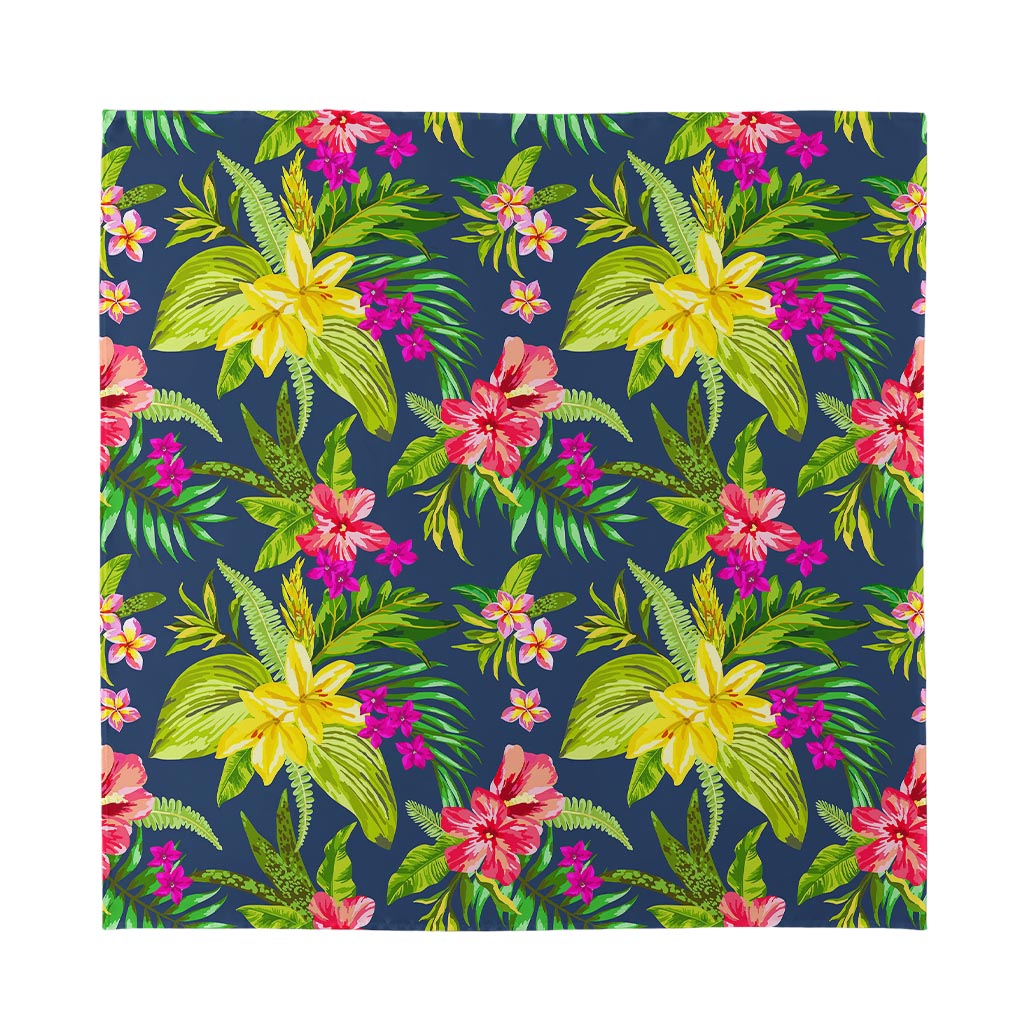 Aloha Hawaiian Flowers Pattern Print Silk Bandana