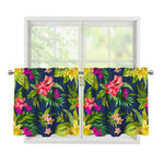 Aloha Hawaiian Flowers Pattern Print Tier Curtains