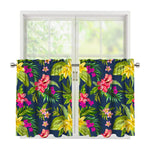 Aloha Hawaiian Flowers Pattern Print Tier Curtains