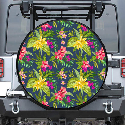 Aloha Hawaiian Flowers Pattern Print Tire Cover