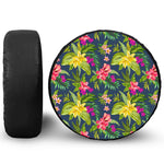 Aloha Hawaiian Flowers Pattern Print Tire Cover