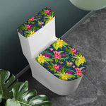 Aloha Hawaiian Flowers Pattern Print Toilet Lid And Tank Cover Set