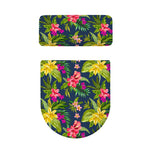 Aloha Hawaiian Flowers Pattern Print Toilet Lid And Tank Cover Set