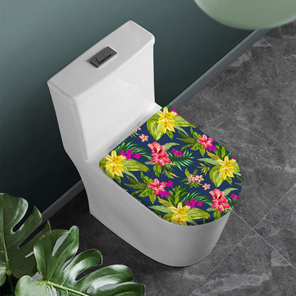 Aloha Hawaiian Flowers Pattern Print Toilet Lid Cover