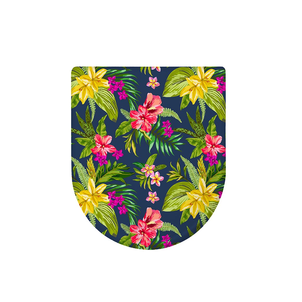 Aloha Hawaiian Flowers Pattern Print Toilet Lid Cover