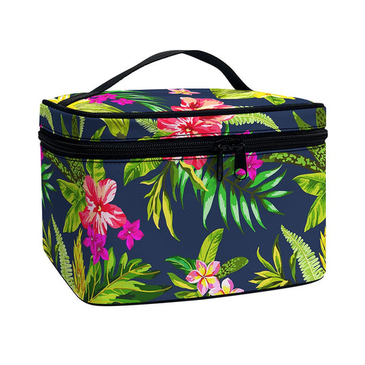 Aloha Hawaiian Flowers Pattern Print Travel Makeup Bag