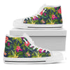 Aloha Hawaiian Flowers Pattern Print White High Top Sneakers