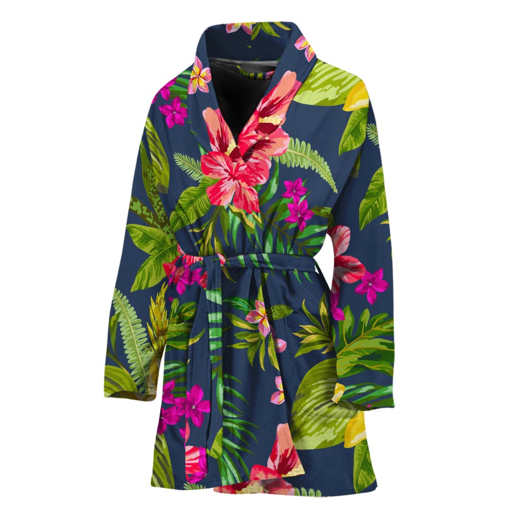 Aloha Hawaiian Flowers Pattern Print Women's Bathrobe