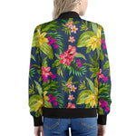 Aloha Hawaiian Flowers Pattern Print Women's Bomber Jacket