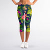 Aloha Hawaiian Flowers Pattern Print Women's Capri Leggings