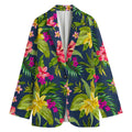 Aloha Hawaiian Flowers Pattern Print Women's Cotton Blazer