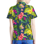 Aloha Hawaiian Flowers Pattern Print Women's Polo Shirt