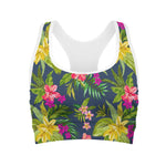 Aloha Hawaiian Flowers Pattern Print Women's Sports Bra
