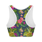 Aloha Hawaiian Flowers Pattern Print Women's Sports Bra