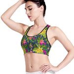 Aloha Hawaiian Flowers Pattern Print Women's Sports Bra
