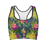 Aloha Hawaiian Flowers Pattern Print Women's Sports Bra