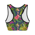 Aloha Hawaiian Flowers Pattern Print Women's Sports Bra