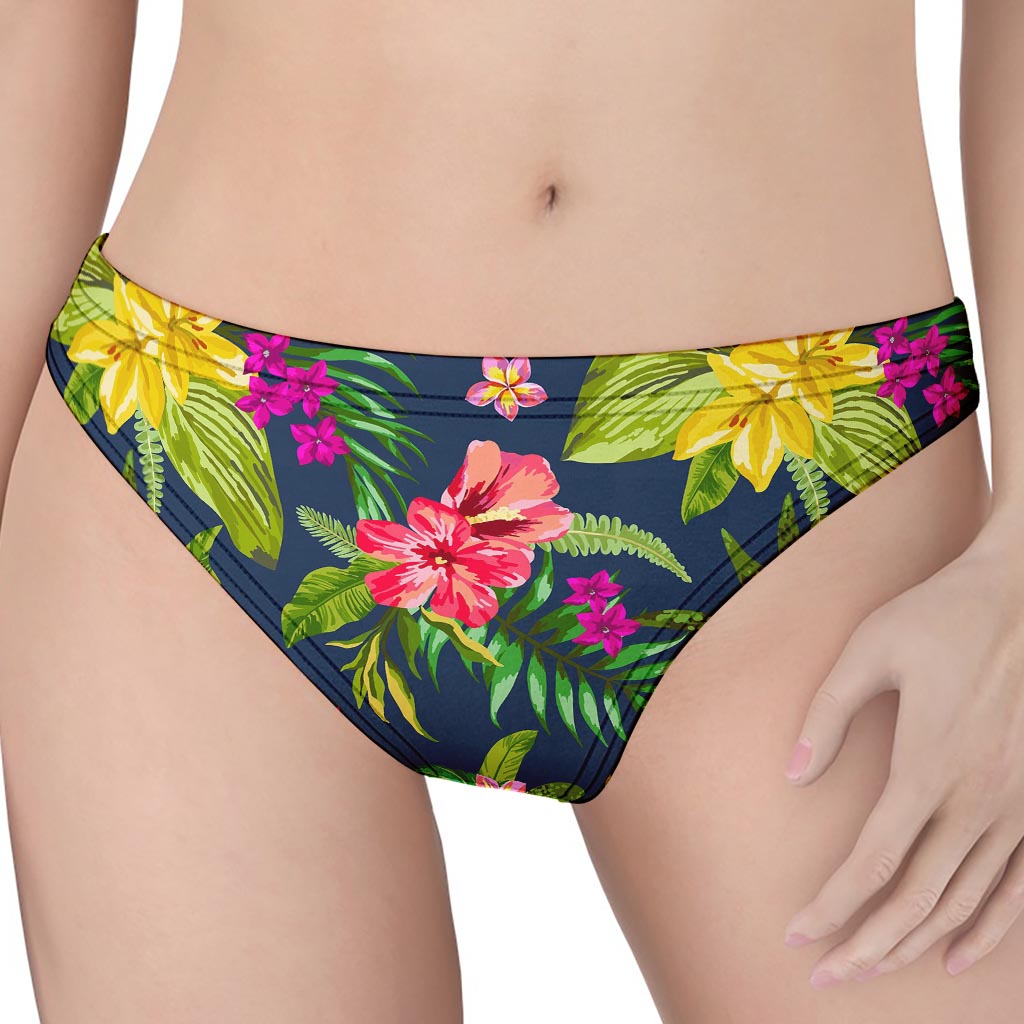 Aloha Hawaiian Flowers Pattern Print Women's Thong