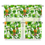 Aloha Hawaiian Pineapple Pattern Print 3 Piece Kitchen Curtains