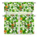 Aloha Hawaiian Pineapple Pattern Print 3 Piece Kitchen Curtains