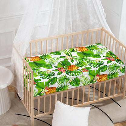 Aloha Hawaiian Pineapple Pattern Print Baby Crib Sheet