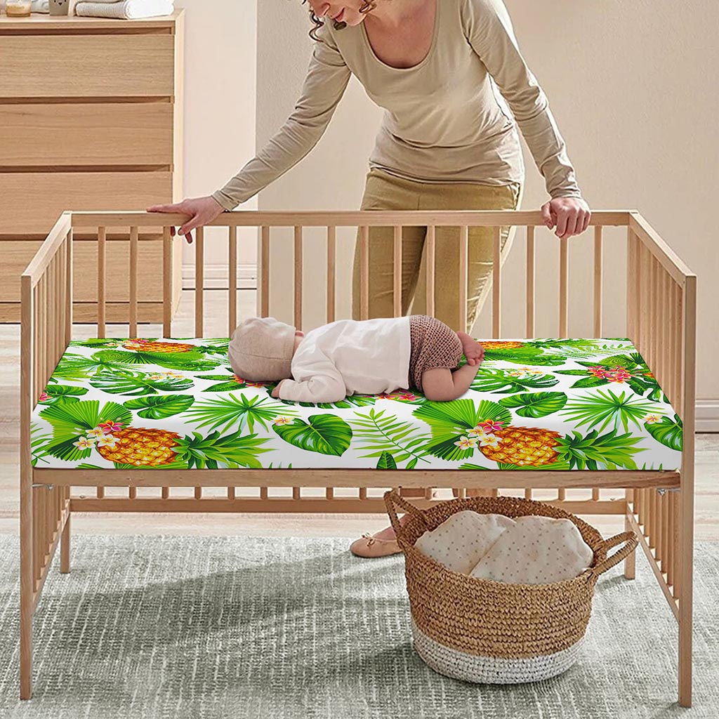 Aloha Hawaiian Pineapple Pattern Print Baby Crib Sheet