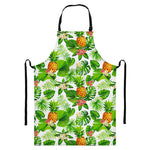 Aloha Hawaiian Pineapple Pattern Print Bib Apron With Pocket