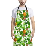 Aloha Hawaiian Pineapple Pattern Print Bib Apron With Pocket