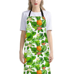 Aloha Hawaiian Pineapple Pattern Print Bib Apron With Pocket