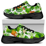 Aloha Hawaiian Pineapple Pattern Print Black Chunky Shoes