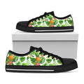 Aloha Hawaiian Pineapple Pattern Print Black Low Top Sneakers