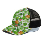Aloha Hawaiian Pineapple Pattern Print Black Mesh Trucker Cap