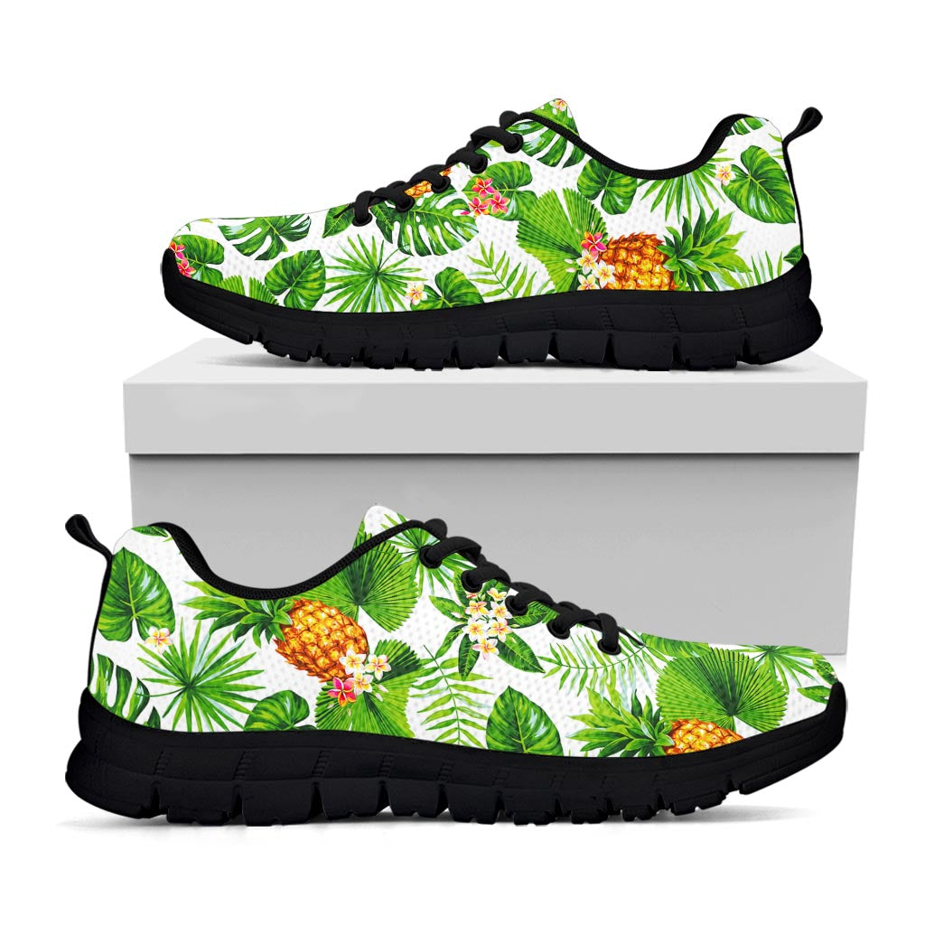 Aloha Hawaiian Pineapple Pattern Print Black Running Shoes